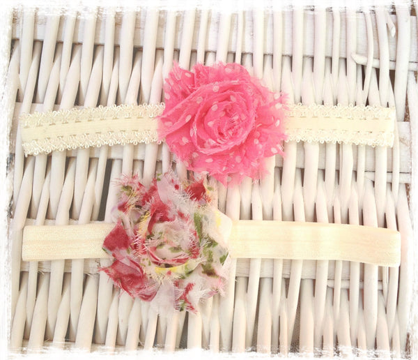 Baby & girl shabby flower headband. BRGN22