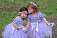 Baby & girl lilac fluffy bow fairy tutu skirt