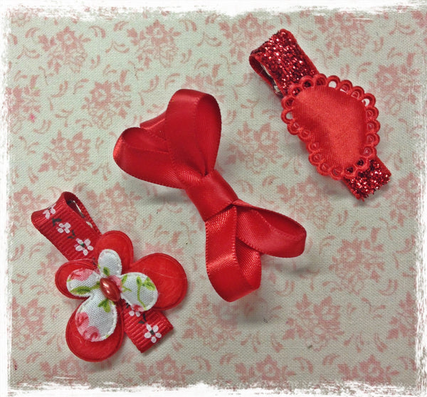 Baby & girl red non slip hair clip. clip105