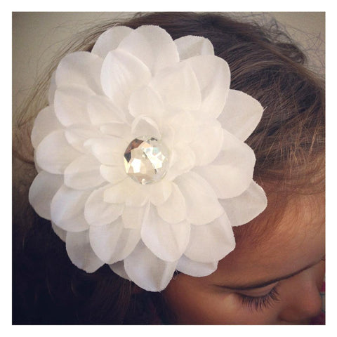 Baby & girl Christening and Flower Girl white flower hair clip. clip28