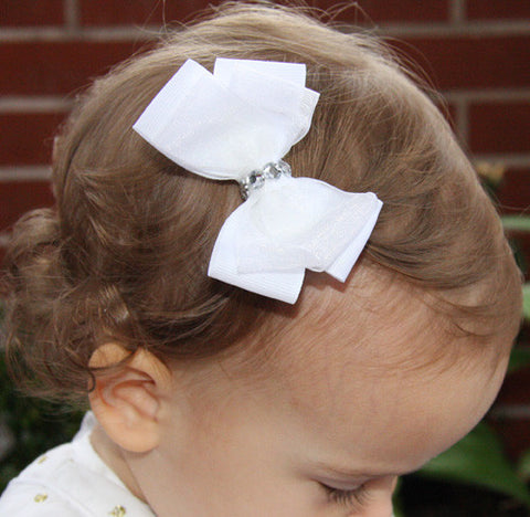 Baby & Girl Christening & Flower Girl Bow Hair Clip - Clip12