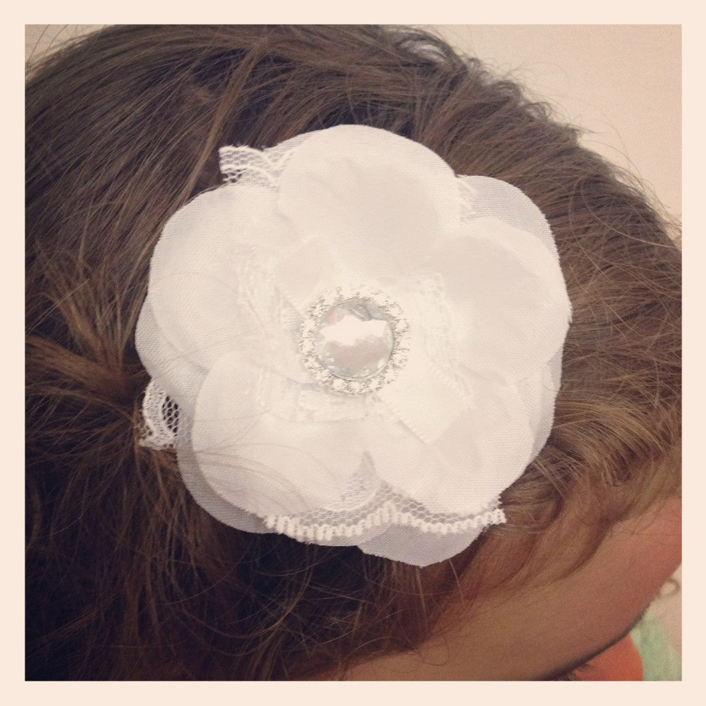 Baby & Girl Rose Fascinator Hair Clip - Clip22