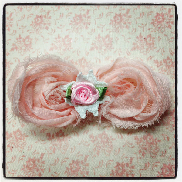 Baby girl lady white ivory or pink vintage flower non slip hair clip christening flower girl.clip40
