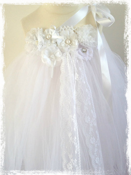 Baby & Girl Christening and Flower Girl Lace Tutu Dress - TUFW74