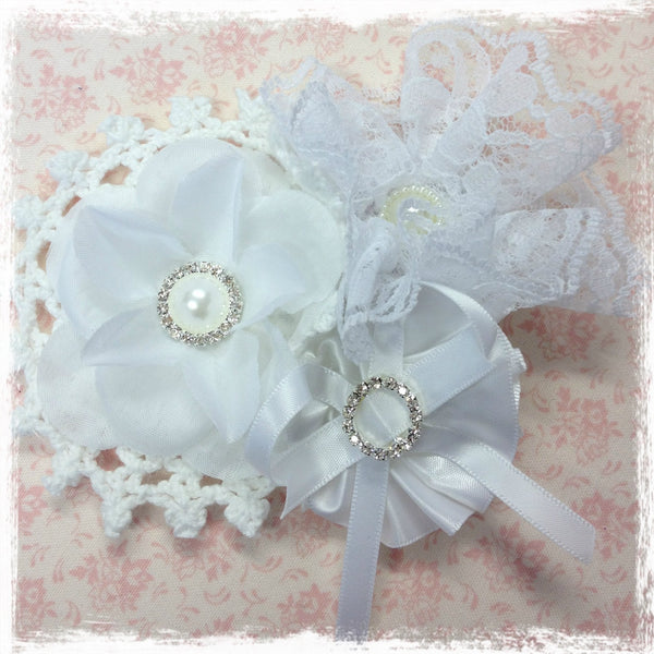 Baby, girl & lady ivory or white hair clip christening flower girl.clip89