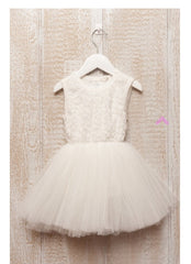 Baby & girl white or ivory flower girl dress Dress19
