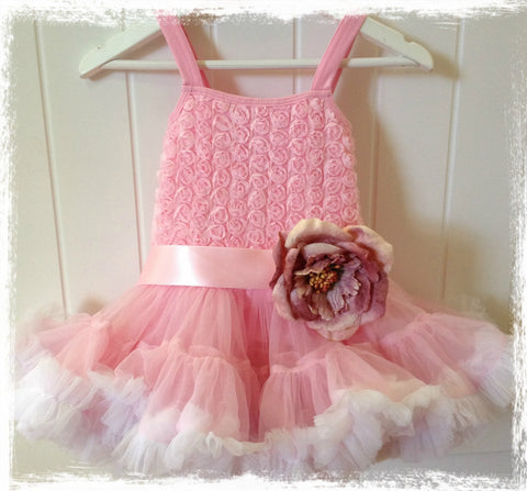 Baby & girl pink pettiskirt tutu dress. TUFW77