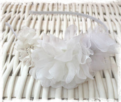 Baby, girl, lady white or ivory christening flower girl bridal fascinator Alice flower headband FLHD63