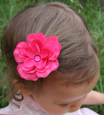 Baby & girl purple or hot pink rose on hair clip.clip52