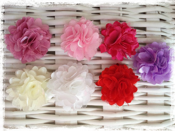 Baby & girl school purple, pink, red, white or ivory floral non slip hair clip.clip92
