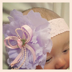 baby, girl, lady lilac and pink christening flower girl bridal fascinator peonie flower headband FLHD31