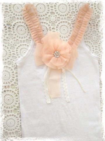 Baby, Girl & Lady pink & white vintage inspired singlet tank top.SINGLET56