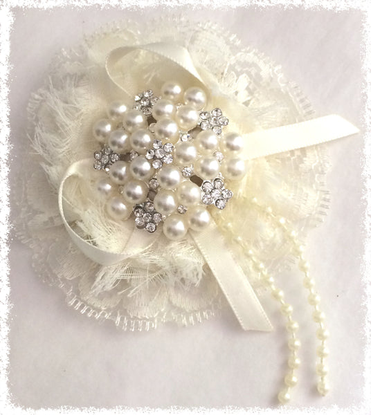 Ivory, White or Pink Pearl Hair Clip