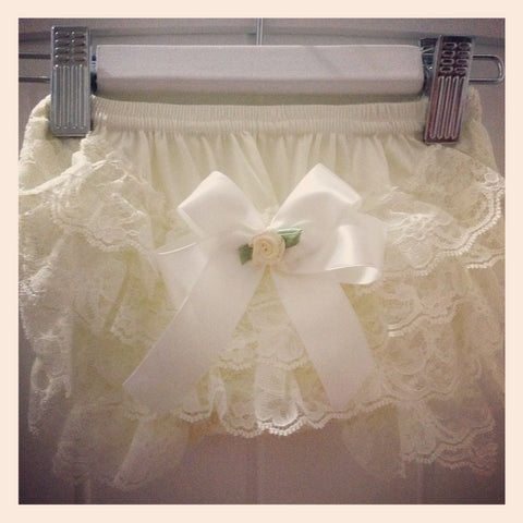 Baby & Girl Lace Satin Bow Bloomers - BLMR06