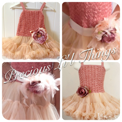 Rose pink rose feather sash. Sash04