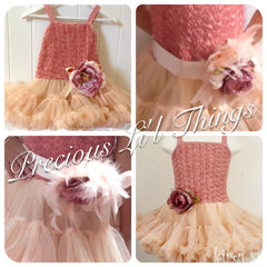 Baby & girl rose pink pettiskirt tutu dress. TUFW79