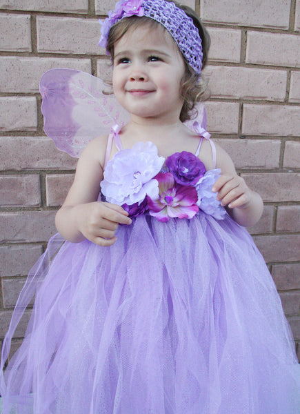 Baby & girl lilac or purple floral flower girl fairy tutu dress TUFW12