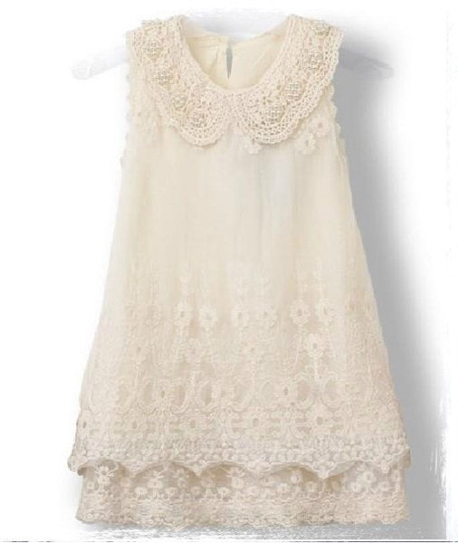 Size 4 Ivory vintage lace pearl dress. Dress01