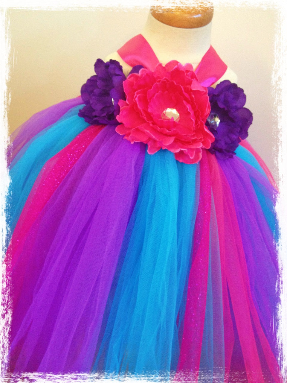 Baby & Girl Rainbow Floral Fairy Tutu Dress - TUFW84