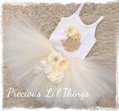 Vintage Baby & Girl Fluffy Floral Fairy Tutu Skirt