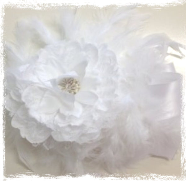 White rose feather sash