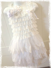 VINTAGE BABY TO GIRL LACE IVORY OR WHITE DRESS