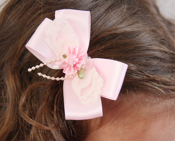 Baby & Girl Satin Bow Hair Clip - Clip07