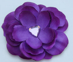 Baby & girl purple or hot pink rose on hair clip.clip52