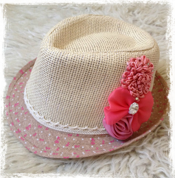 Floral fedora girl to lady hat. HAT03