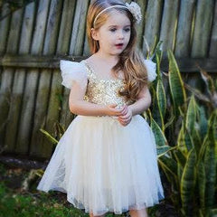 Ivory & gold sparkle dress