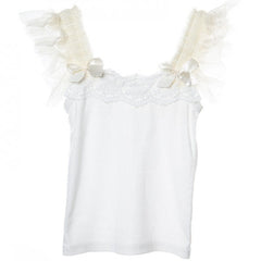 Girls off-white vintage inspired singlet tank top.SINGLET60