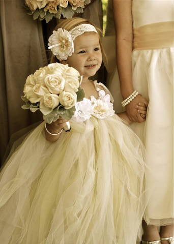 IVORY OR WHITE TUTU FLOWER GIRL DRESS