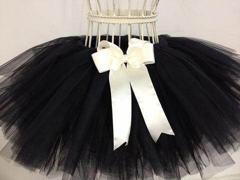 baby girl flower girl black tutu