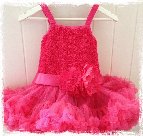 baby toddler & girl hot pink pettidress. tufw87