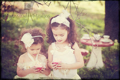 Baby, girl, lady white or ivory vintage christening flower girl bridal fascinator lace flower headband  FLHD33