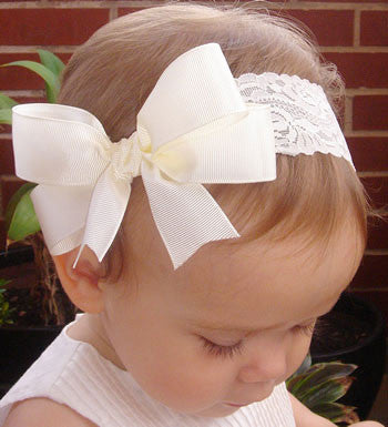 Baby, girl, lady white or ivory or black christening flower girl bridal fascinator vintage bow headband