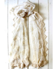 Cream Lace scarf/shawl