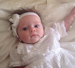 white or ivory vintage christening flower girl bridal fascinator headband  FLHD70