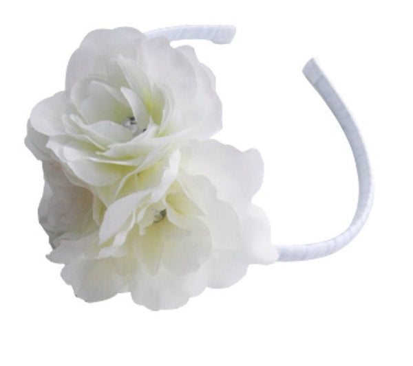 Girl & lady ivory or white or pink vintage christening flower girl bridal fascinator flower headband FLHD25