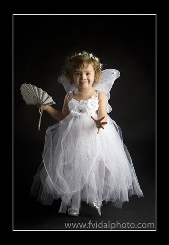 Baby & girl white or ivory floral flower girl christening tutu dress TUFW10