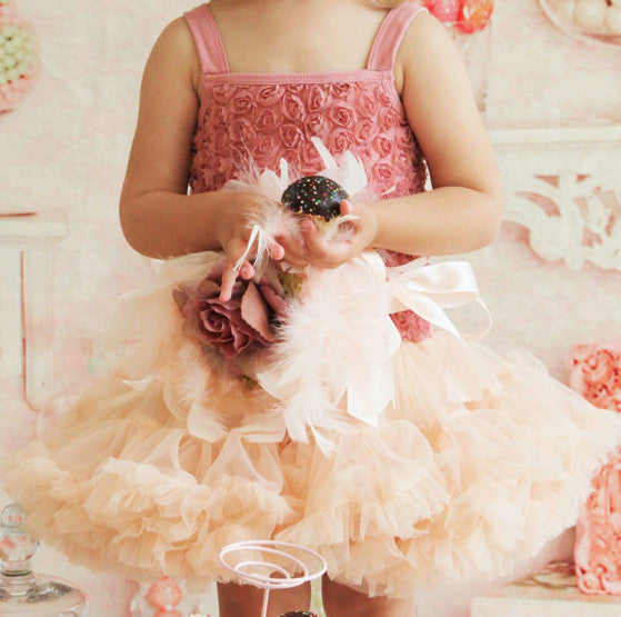 Baby & girl rose pink pettiskirt tutu dress. TUFW79